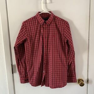 Ariat Pro Series red, black & white plaid long sleeve button down western shirt